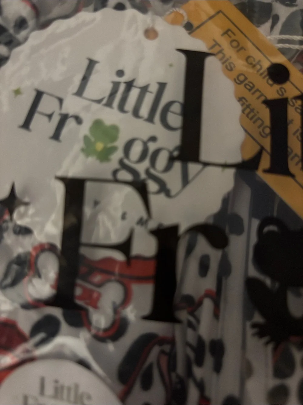 Little Froggy Zippie Baby Romper - White with Red & Black Dalmatian Print